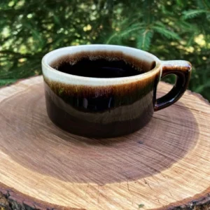 Brown beverage mug with frosted top, part of the Adkation™ Simply Cottage collection.